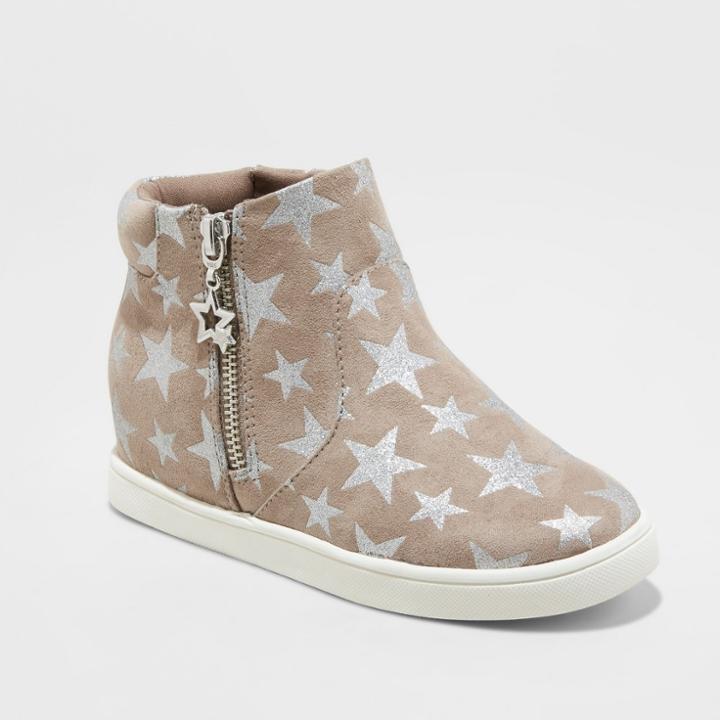 Girls' Andrea High Top Sneakers With Metallic - Art Class Taupe (brown)