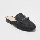 Women's Remy Wide Width Jacquard Backless Loafer Mules - A New Day Black 6.5w, Size: 6.5 Wide, Black