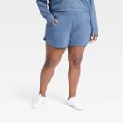 Women's Plus Size Ultra Value Mid-rise French Terry Shorts - All In Motion Navy Blue