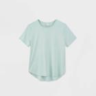 Women's Short Sleeve Sandwash T-shirt - A New Day Aqua Xs, Women's, Blue