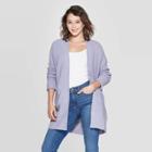 Women's Long Sleeve V-back Cardigan Sweater - Xhilaration Lilac Gray