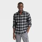 Men's Midweight Flannel Button-down Shirt - Goodfellow & Co Gray