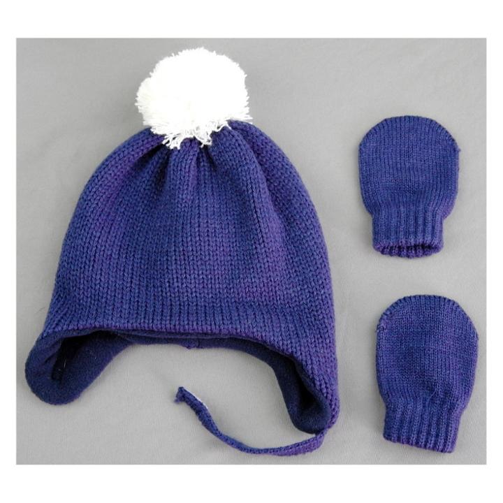 Baby Boys' Hat And Mitten Set - Cat & Jack Navy