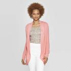 Women's Long Sleeve Cocoon Cardigan - A New Day Coral (pink)
