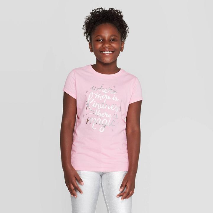 Petitegirls' Short Sleeve Where There Is Kindness Graphic T-shirt - Cat & Jack Light Pink
