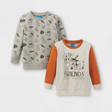Toddler Boys' 2pk Winnie The Pooh Fleece Pullover - Gray