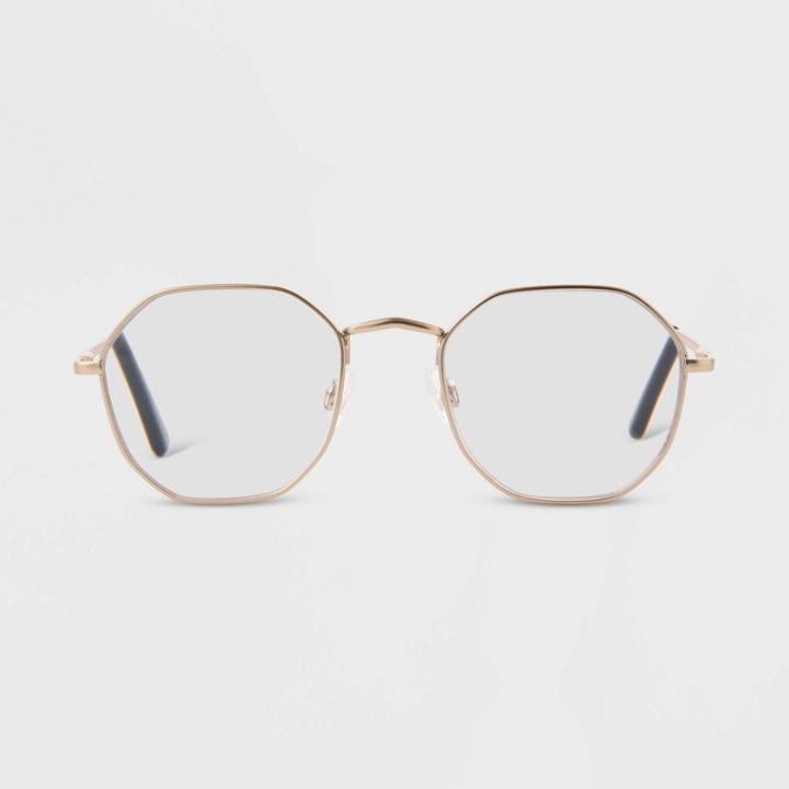 Women's Satin Metal Round Blue Light Filtering Reading Glasses - Universal Thread