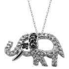 Distributed By Target 120 Ct.t.w. Round-cut Black And White Diamond Pave Set Elephant Pendant - White