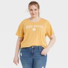 Modern Lux Women's Plus Size Dog Mom Short Sleeve Graphic T-shirt - Yellow