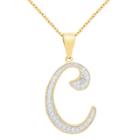 Target Diamond Accent C Initial Pendant Gold Plated (ij-i2-i3), Girl's, C