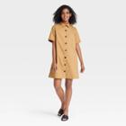 Women's Short Sleeve Button-down Trapeze Dress - Who What Wear