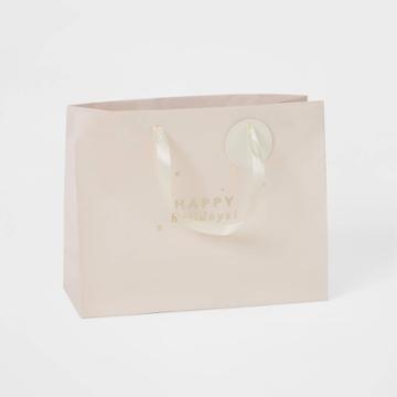 Happy Holidays Gift Bag Pink Pearl - Wondershop