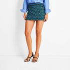 Women's Knit Mini Skirt - Future Collective With Kahlana Barfield Brown Black/blue Geometric Xxs