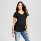 Maternity Shirred V-neck T-shirt - Isabel Maternity By Ingrid & Isabel Black