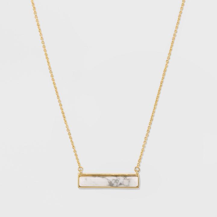 Silver Plated Howlite Stone Necklace - A New Day Gold