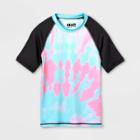 Boys' Fortnite Tie-dye Rash Guard Swim Shirt - Blue/pink