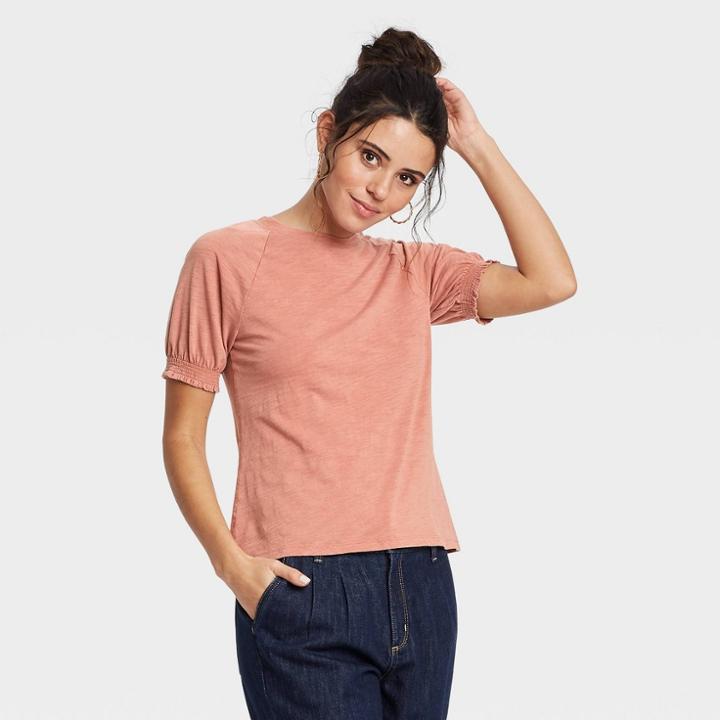 Women's Short Sleeve T-shirt - Universal Thread Light Brown