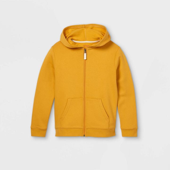 Plusboys' Fleece Zip-up Hoodie - Cat & Jack Mustard Xxl Husky, Yellow