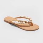 Women's Cindy Beaded Flip Flop Sandals - Universal Thread Tan