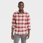 Men's Midweight Flannel Button-down Shirt - Goodfellow & Co Burgundy