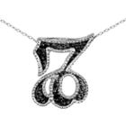 Distributed By Target Women's Accent Round-cut Black Diamond Pave Set Capricorn Zodiac Pendant - White