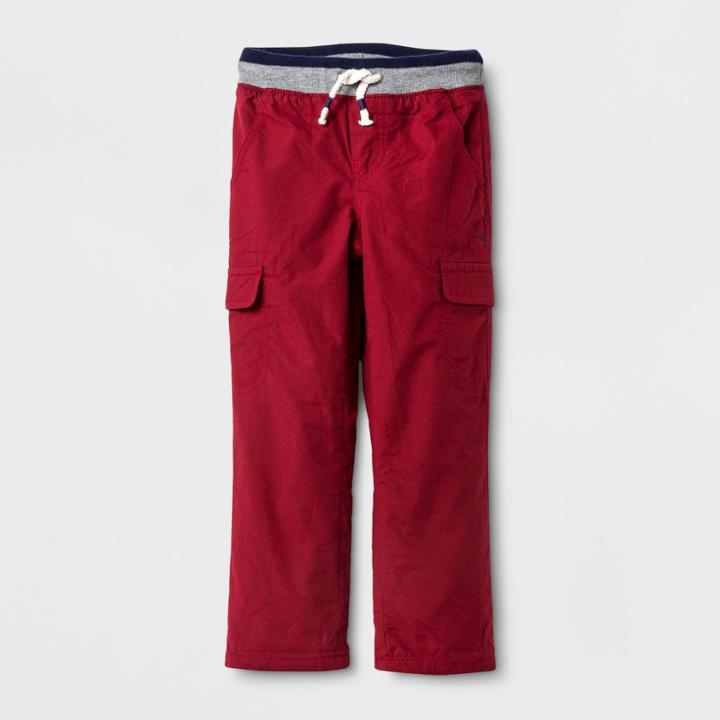 Toddler Boys' Lined Pull-on Pants - Cat & Jack Red