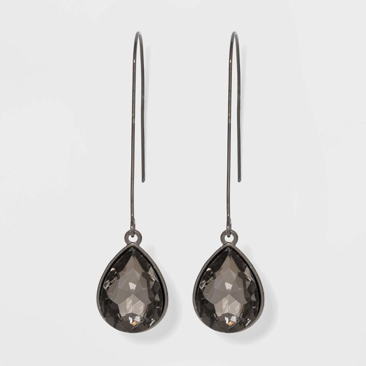 Glass Theader Earrings - A New Day Black, Women's