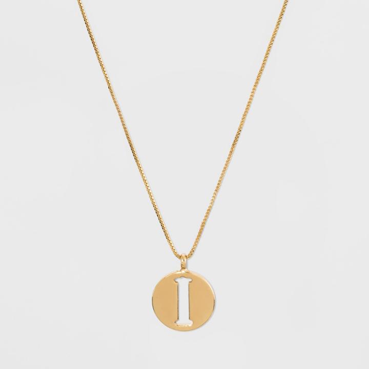 Gold Plated Initial I Pendant Necklace - A New Day Gold, Gold - I