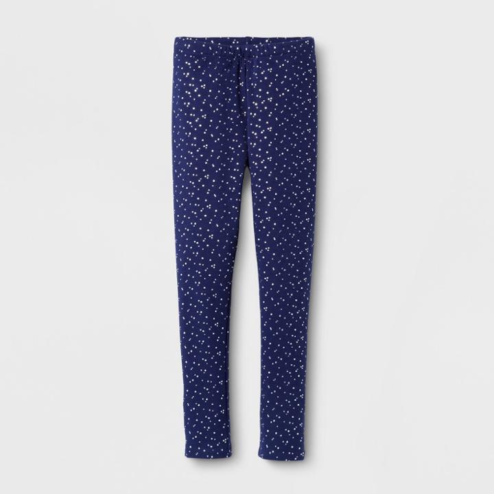 Girls' Shine Dot Cozy Leggings - Cat & Jack Navy