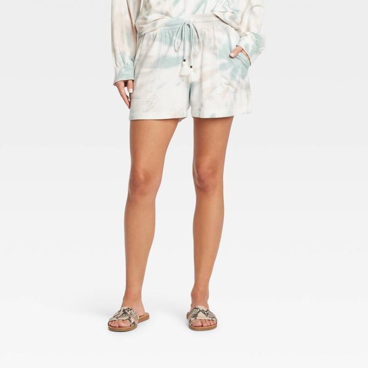 Women's Tie-dye Lounge Shorts - Knox Rose Green