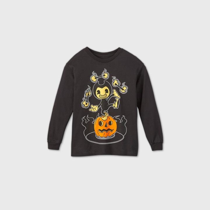 Boys' Bendy And The Ink Machine Halloween T-shirt - Black