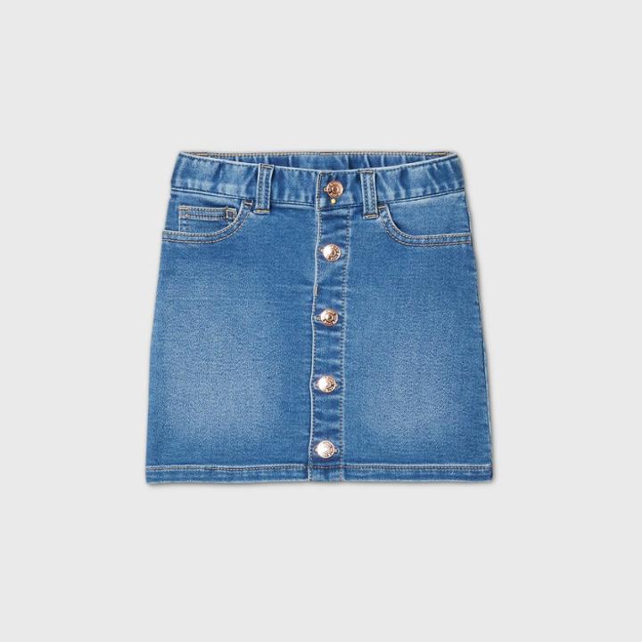 Toddler Girls' Button-front Denim Skirt - Cat & Jack Medium Wash