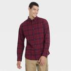 Men's Slim Fit Long Sleeve Plaid Button-down Shirt - Goodfellow & Co Berry Red