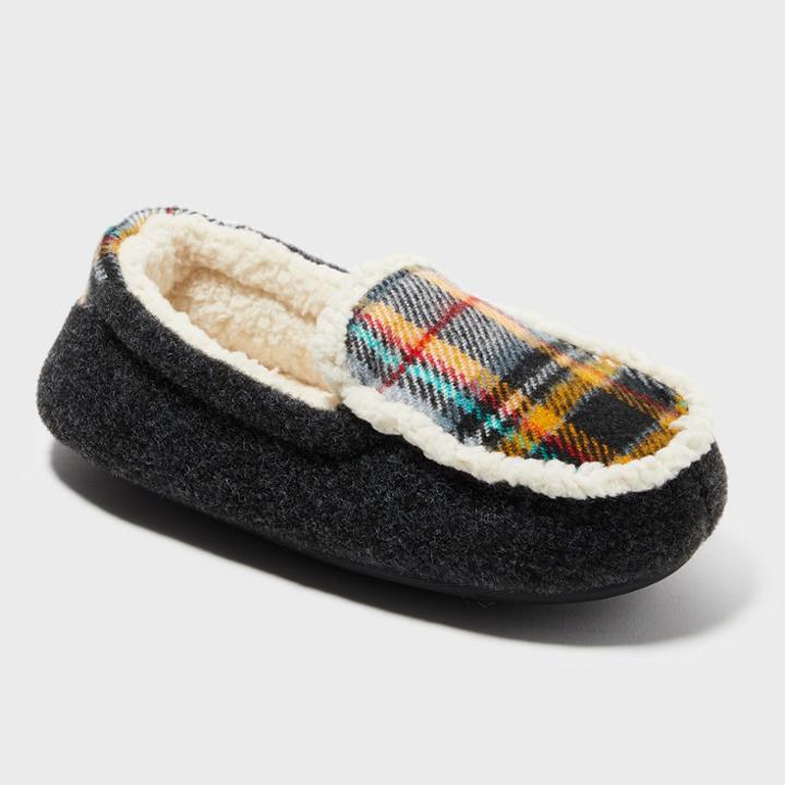 Boys' Dearfoams Moccasin Slippers - Black