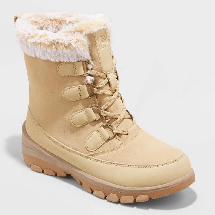Women's Cathleen Wide Width Waterproof Winter Boots - All In Motion Taupe