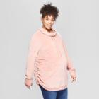 Maternity Plus Size Velour Cowl Neck Sweatshirt - Isabel Maternity By Ingrid & Isabel Rose 1x, Women's, Pink