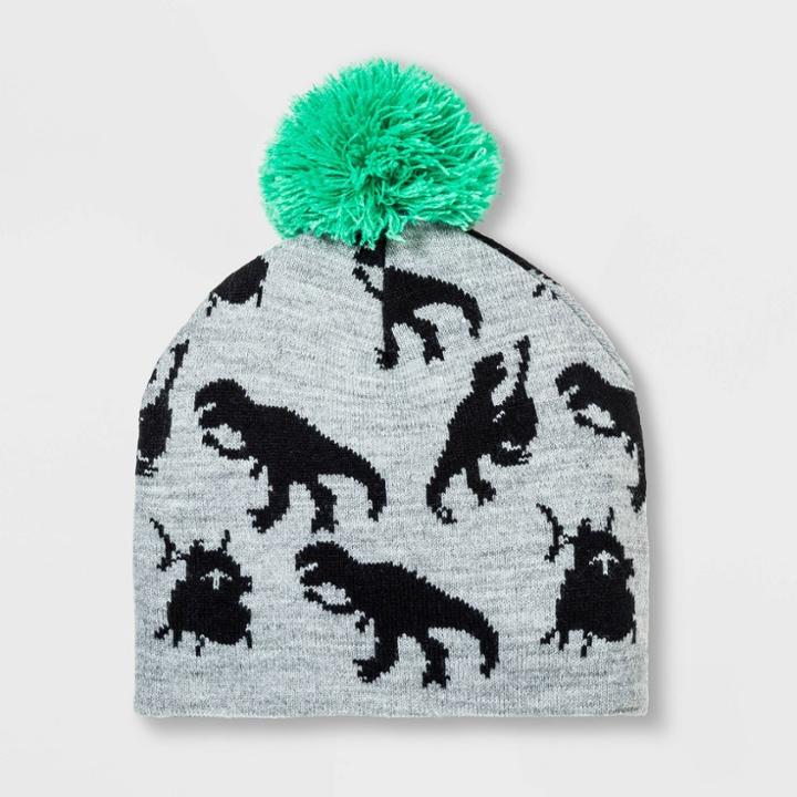 Boys' Dinosaur Beanies - Cat & Jack Heather Gray One Size, Boy's