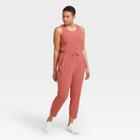 Women's Stretch Woven Jumpsuit - All In Motion Rust