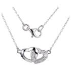 Prime Art & Jewel Sterling Silver Lab Created White Sapphire Linked Heart Necklace,