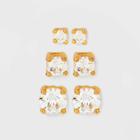 14k Gold Plated Cubic Zirconia Trio Stud Earring Set - A New Day Gold