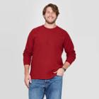 Men's Big & Tall Standard Fit Long Sleeve Textured Crew Neck T-shirt - Goodfellow & Co Scarlet Mystery 2xb, Red