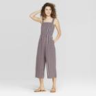 Women's Striped Strappy Square Neck Cropped Jumpsuit - Xhilaration Lavender