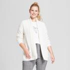 Women's Plus Size Textured Open Cardigan - A New Day Cream