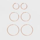 Target Endless Hoop Rose Gold Over Sterling Silver Three Earring Set - A New Day Rose Gold