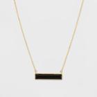 Silver Plated Onyx Stone Necklace - A New Day Gold