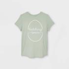Maternity Short Sleeve Hatching Soon Easter Graphic T-shirt - Isabel Maternity By Ingrid & Isabel Green