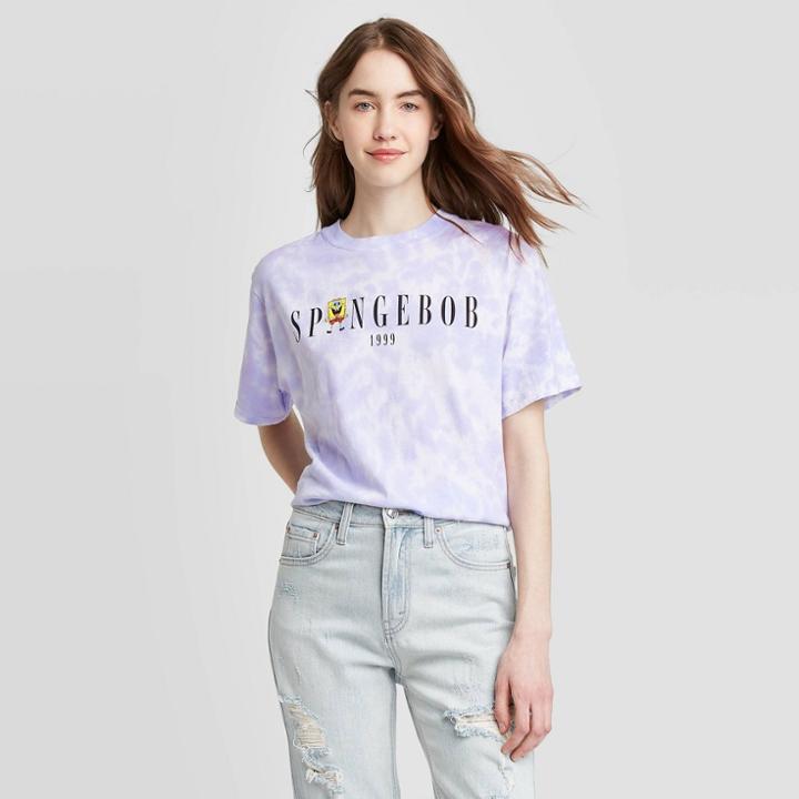 Women's Nickelodeon Spongebob 1999 Short Sleeve Graphic T-shirt - Lilac