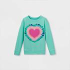 Girls' Tie-dye Heart Pullover Sweatshirt - Cat & Jack Green