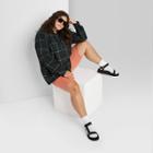 Women's Plus Size Plaid Long Sleeve Oversized Button-down Shirt - Wild Fable Green