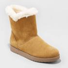 Women's Cat Wide Width Mid Shearling Style Boots - Universal Thread Tan